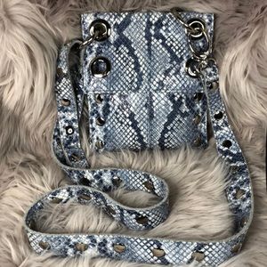 Hammitt Blue white snake pattern crossbody